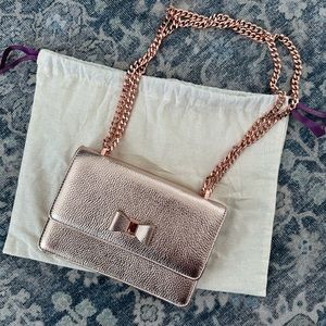 Ted Baker Rose Gold Adjustable Chain Strap Purse (Small)